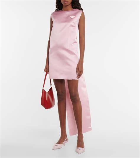 prada pink summer dress|Double satin silk minidress in pink .